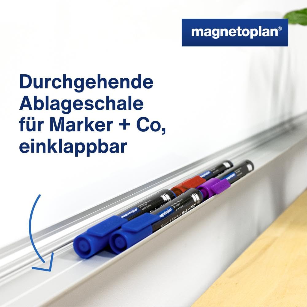 magnetoplan Design-Whiteboard SP | Magnettafel BxH 2000x1000 mm | Stabile, speziallackierte Stahloberfläche | Perfekte Schreibfläche | Bürobedarf | Memoboard für Büro- und Konferenzräume | Homeoffice