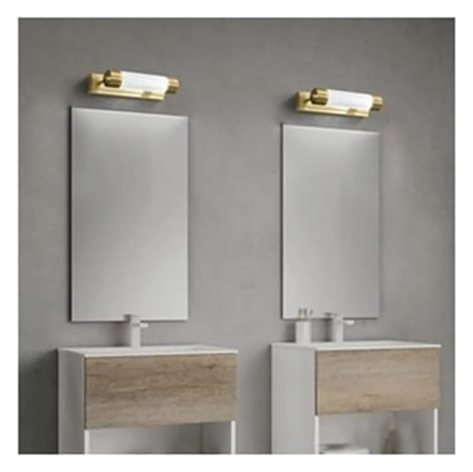 Jybnbbe Brass Luxury Light Finish Vanity Light Fixture, Indoor Antique Lighting Fixtures Bathroom Over Mirror,Chandelier,-25Cm