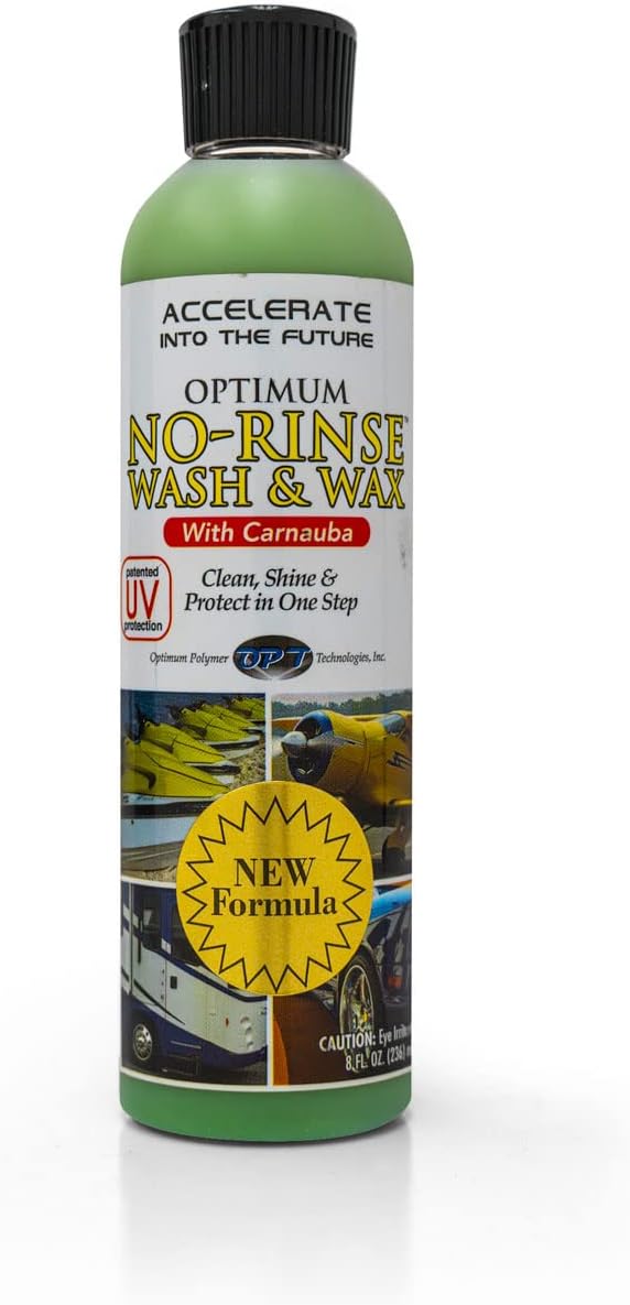 Optimum No Rinse Wash & Wax 8 oz. Bottle, Exterior Car Cleaner Wax, Optimum