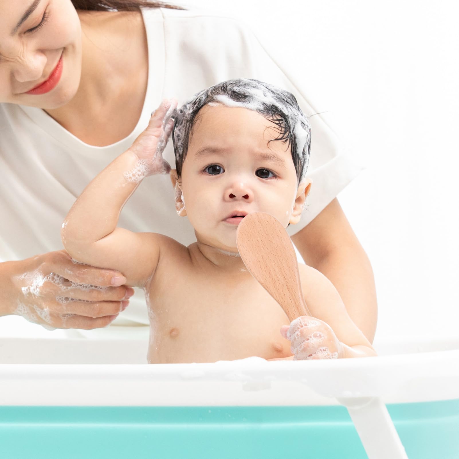 TOYANDONA 3 Juegos 4 Piezas cepillo de lana cepillos para el cabello de bebe cepillos de lana para bebe producto para el cuidado del cuero cabelludo peine de madera para bebe Lana para bebé