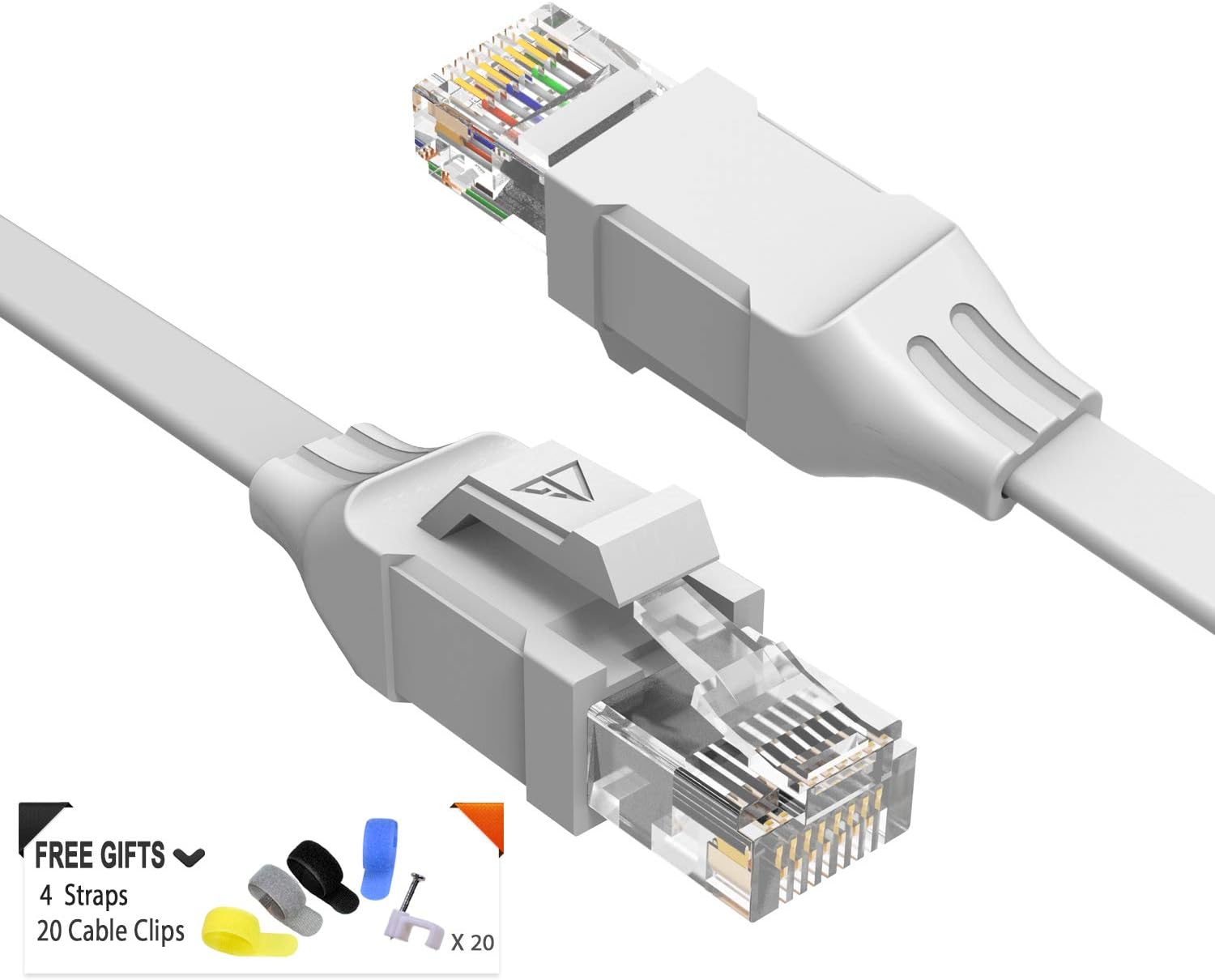 CableGeeker Ethernet Cable 100ft (Upgrade 30 AWG and Unique Patented) - Cat6 Ethernet Cable Support Cat5/Cat5e Network 250MHz 1Gbps - Flat Internet Network LAN Computer Cable for Xbox Modem Router