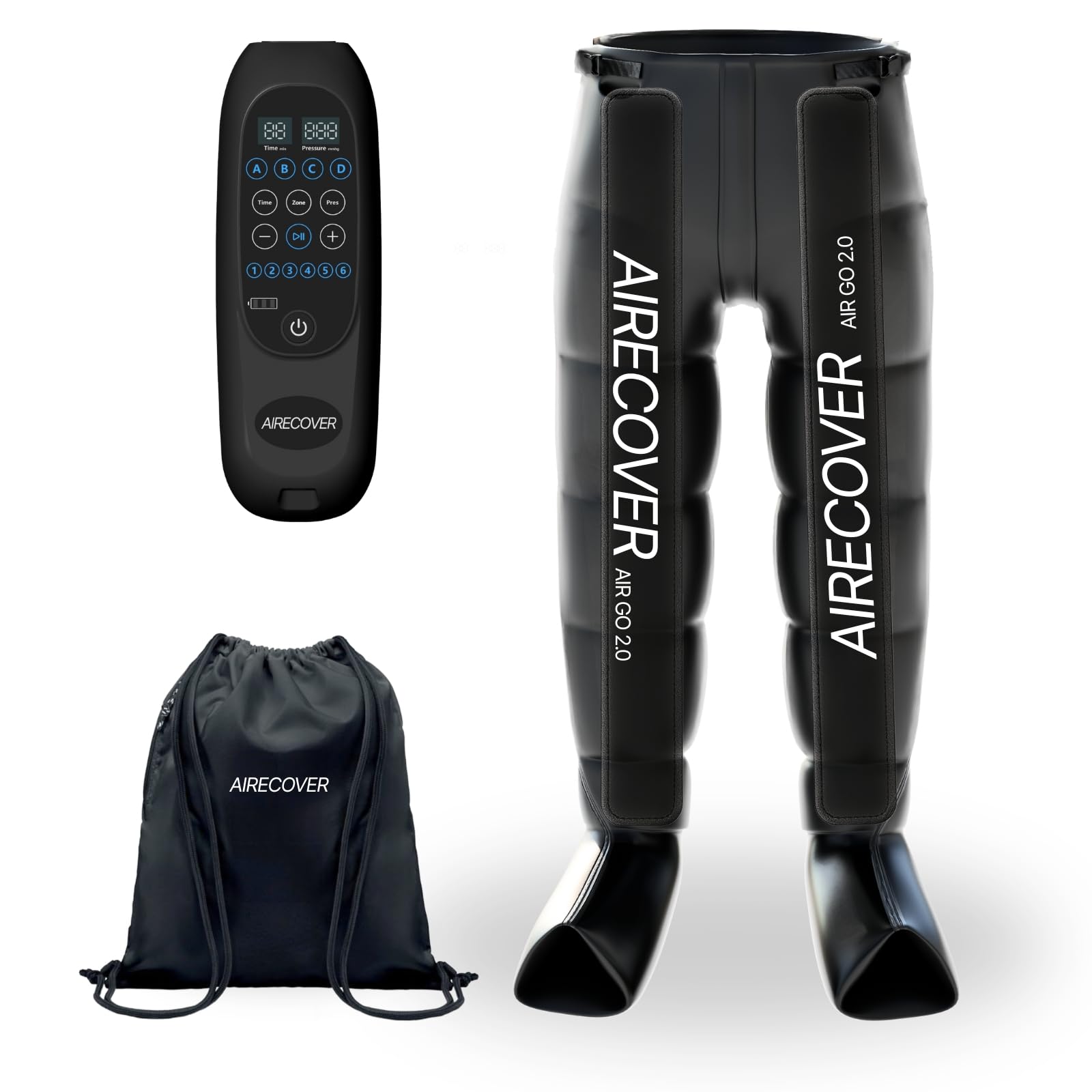 Pressotherapiehose für Zuhause, kabellos, Massagegerät für müde Beine, für Durchblutung und Lymphdrainage, 6 Kameras, 4 Modi, 30-250 mmHg, Autonomie 3H