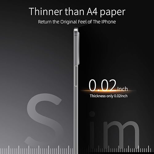 Miniatura 8 de Dataroad - Funda delgada para iPhone 15 Pro, ajuste de 0.008 in delgada como papel, funda ligera translúcida con acabado mate, protección trasera de