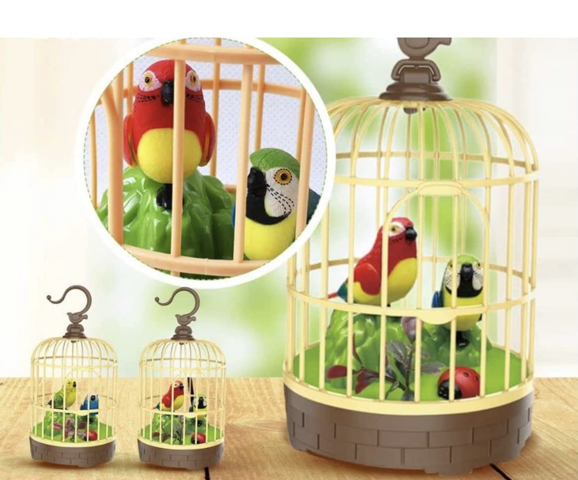 WBD Singing Moving Chirping Beautiful Electronic Bird Pet Toy in Cage Hanging cage with Music Singing Moving Chirping for Kids/Adult for Home Decor(Multicolour) Medium (B0C4PNTMZ8) Amazon Price History, Amazon Price Tracker