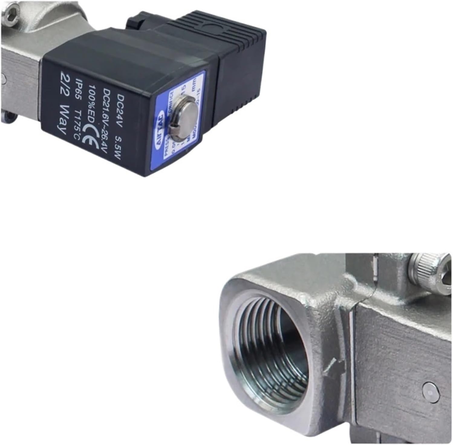 AirTAC 304 Stainless Steel Steam High Temperature Solenoid Valve Water 2L030-08 2L050-10/15 2L150 200-20 250-25 24V(2L250-25-A AC220V)