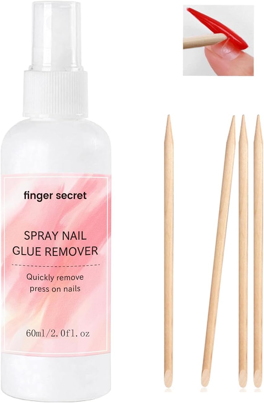 Spray Nail Glue Remover Debonder 2FL.OZ for Press on Nails,Nail Glue Debonder Nail Remover For Press On Nail, Easily & Quickly Remove Fake Nail Tips Fake Nail Remover