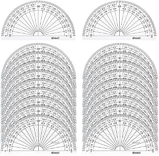 20 Pack Plastic Protractor, 180 Degrees Protractor for Angle Measurement Student Math, 4 Inches, Clear