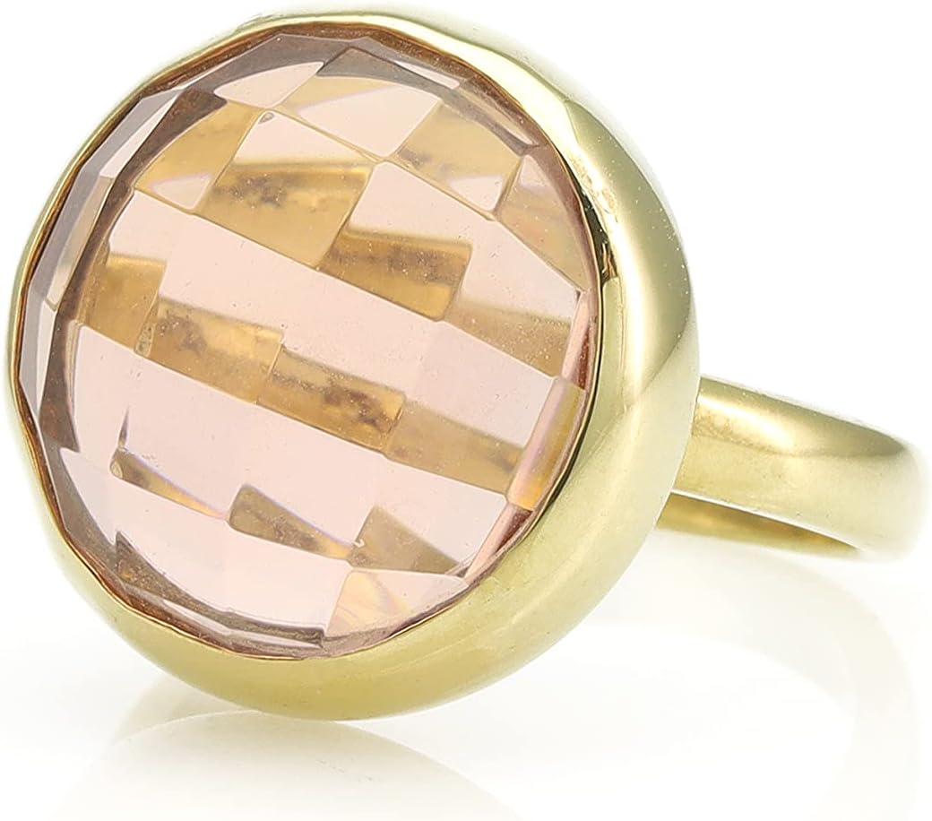 Morganite Gemstone Bezel Set Gold Filled Ring - Round Statement Ring - Minimalist Jewelry for Her