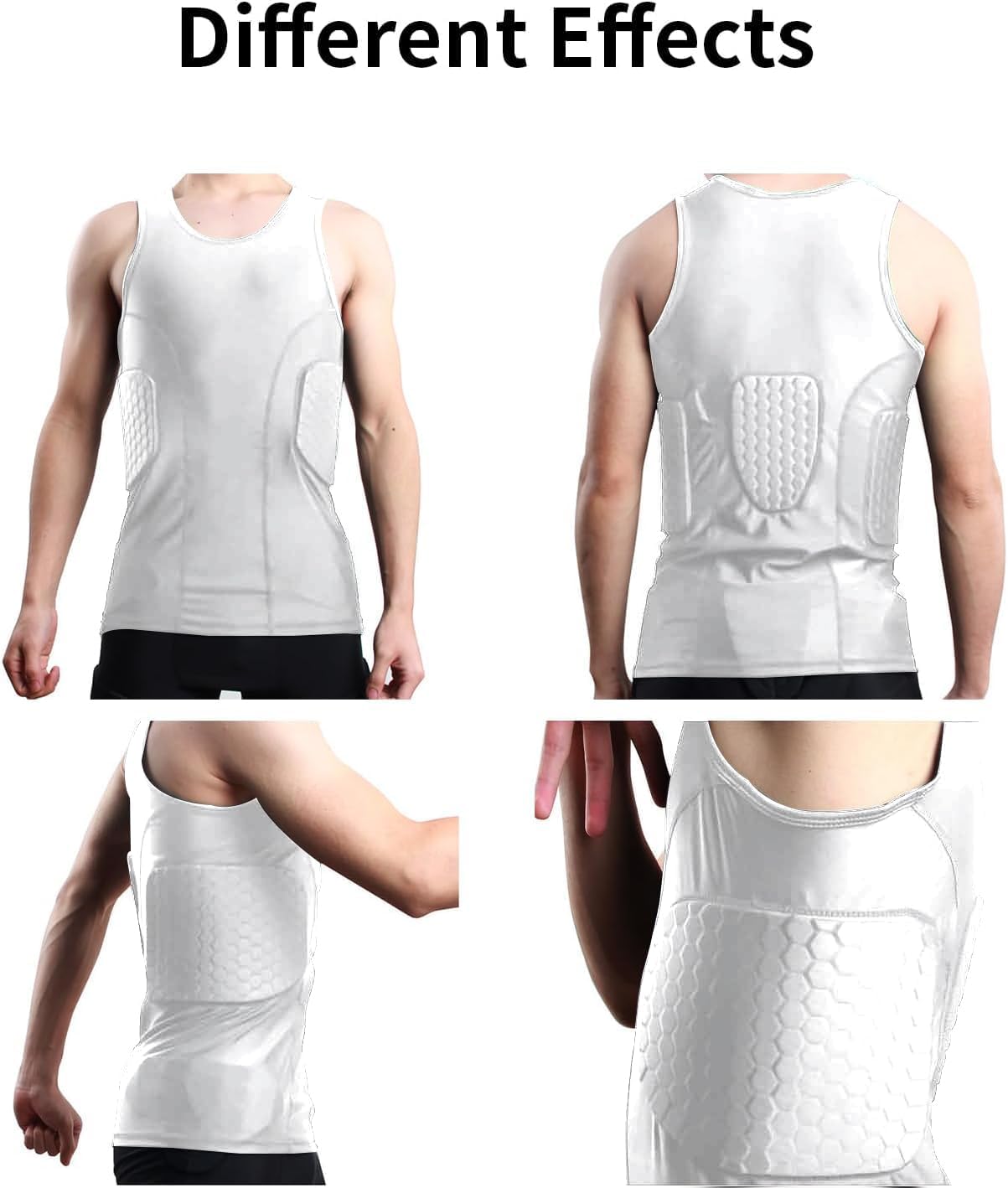 Mens Padded Football Shirt with Pads Chest Rib Protector Heart Guard Sternum Protection for Baseball Basketball - Image 4