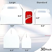 Vista 2 de UnicoPak 30 Piezas Cajas Grandes de Dos Aguas 9x6x6 Cajas de Regalo Blancas con Asas Cajas de Panadería Cajas de Golosinas Cajas de Papel