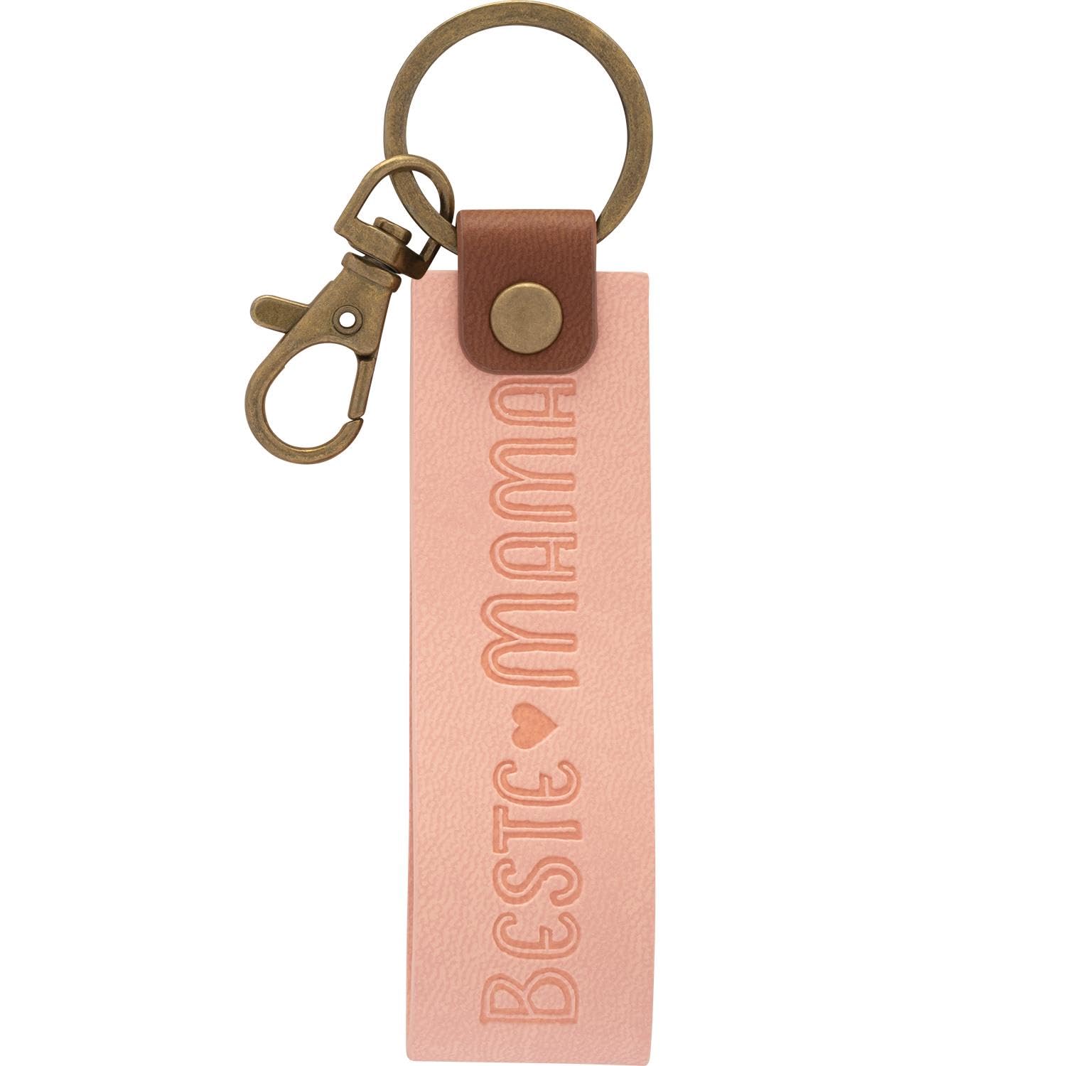 GRUSS & CO 48378 Faux Leather Keyring with Beste Mama Motif [German Language] with Carabiner [German Language]