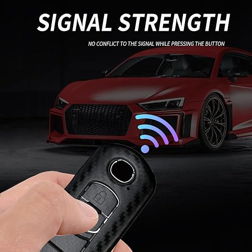 Miniatura 4 de ontto Llavero de coche de 2 botones para Mazda 3 6 CX-3 CX-5 CX-7 CX-9 MX-5 Llavero Luz Textura de Carbono Cubierta de Llave Remoto Inteligente Negro