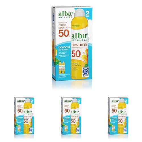 Miniatura 7 de Alba Botanica Protector solar de coco hawaiano, protector solar SPF 50 de amplio espectro, resistente al agua y biodegradable, botella de 8 onzas