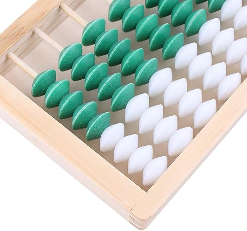 Miniatura 2 de 9-Bead 11 Columna Abacus Counting Marco para Niños Educación Matemática Madera Enmarcado Color Verde Blanco
