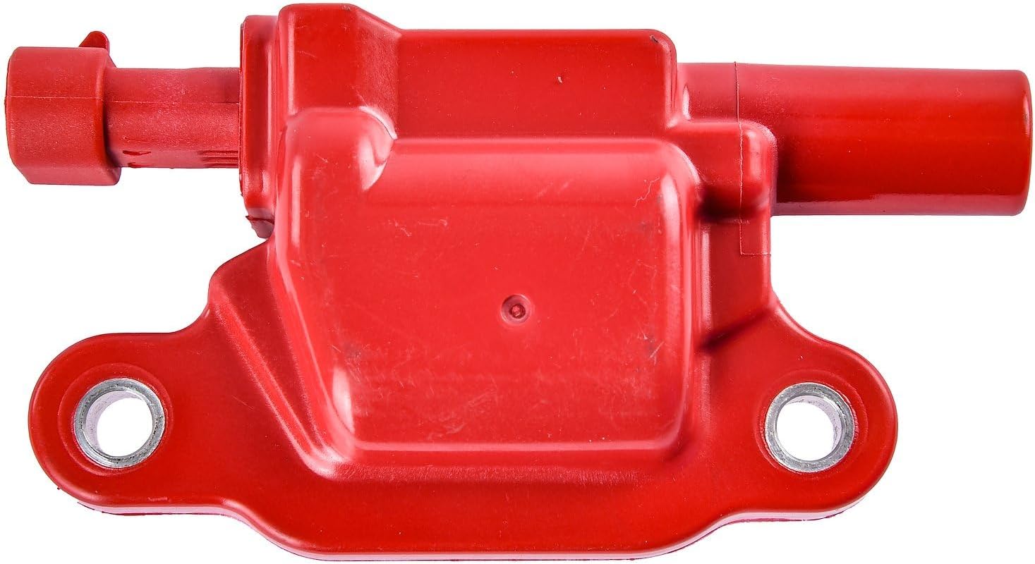 JEGS GM LS Ignition Coil | For 2005-2020 Gen IV 4.8L, 5.3L, 6.0L, 6.2L, 7.0L Car & Truck Engines | Red | 1 Per Package | Replaces AC Delco D510C / D514A With Square Coils