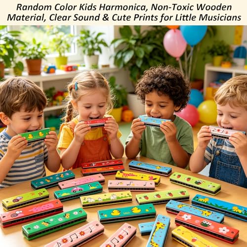 Image of 4 Pcs Harmonica Mouth Organ, Musical Instruments for Kids, Early Music Education Tools, Portable Travel Entertainment, Random Colours and Pattern