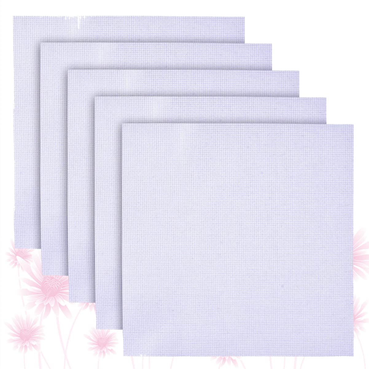 NUOBESTY 10pcs 11ct Cross-Stitch Fabric Assorted Cotton Fabric Squares for DIY Embroidery Projects