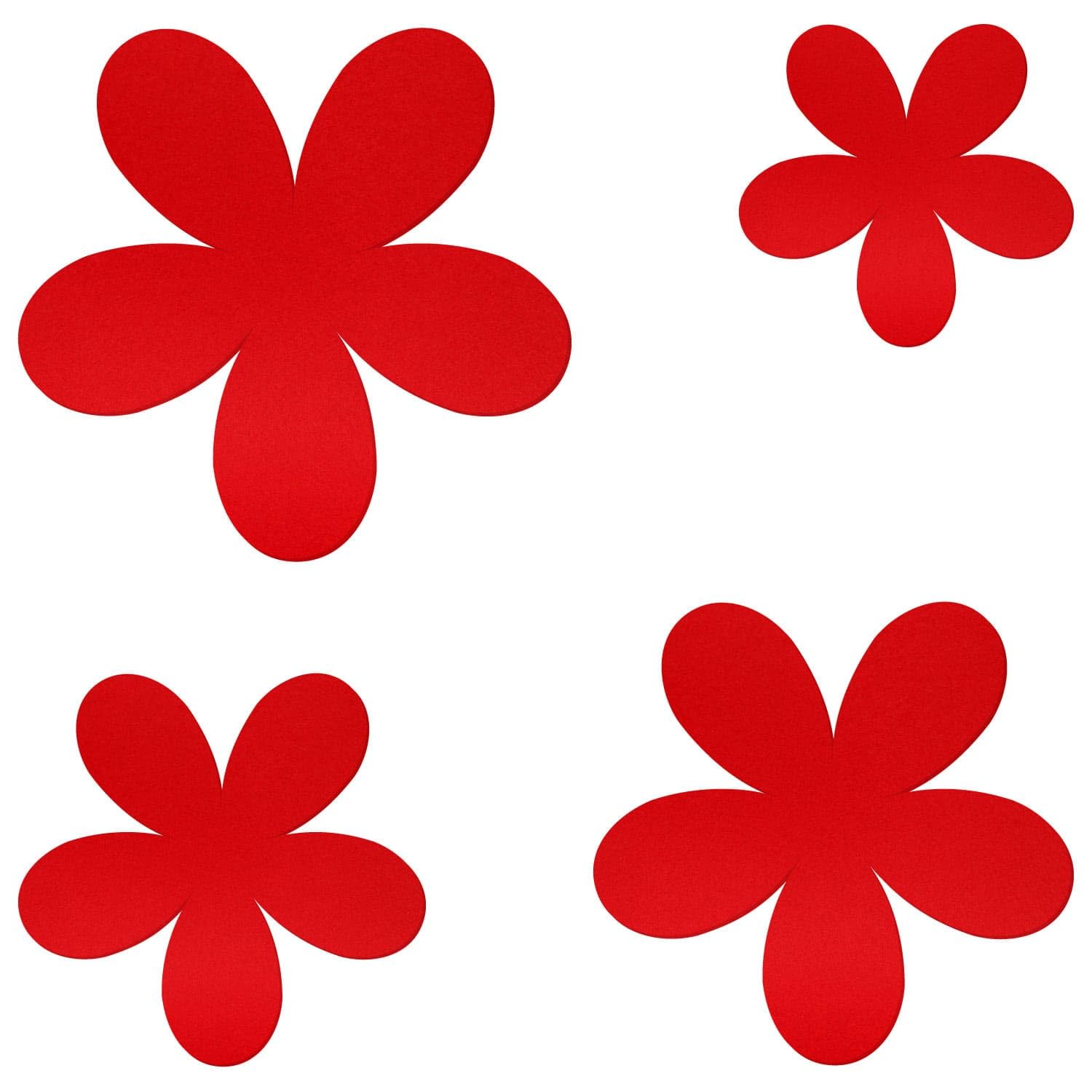 Plumeria - Fieltro rojo para manualidades (3-60 cm, 100 unidades, ancho: 44 cm)