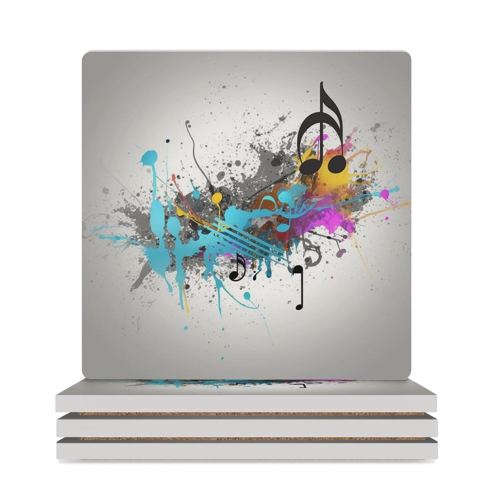 Dessous de verre musicaux en céramique absorbante lot de 4 pour table basse