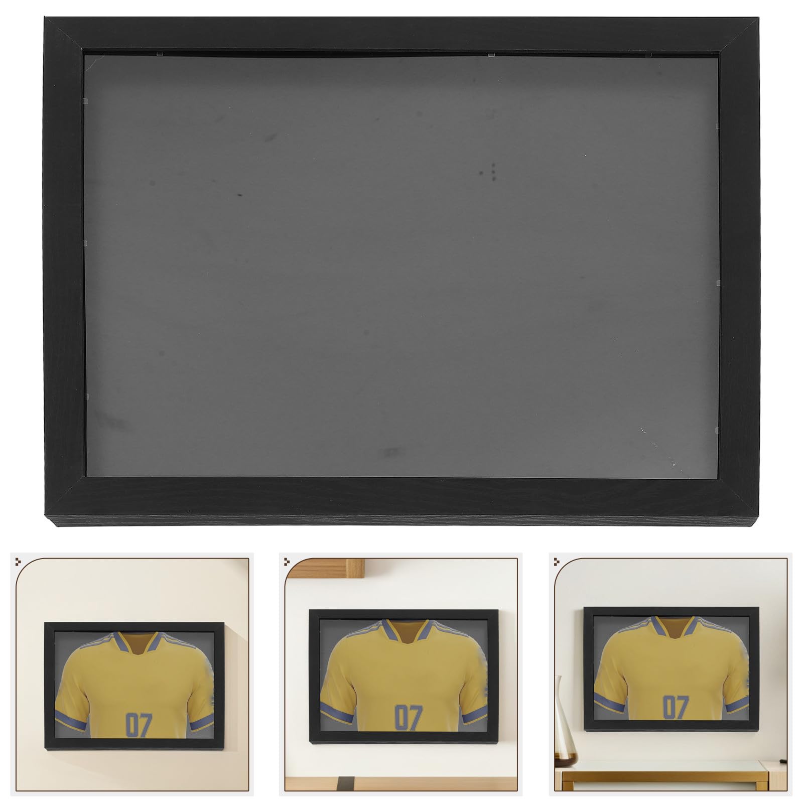 KALLORY Cuadro para Exhibición Versátil Camiseta Futbol de Madera Diseño Elegante y Fácil Instalación en Sala o Dormitorio