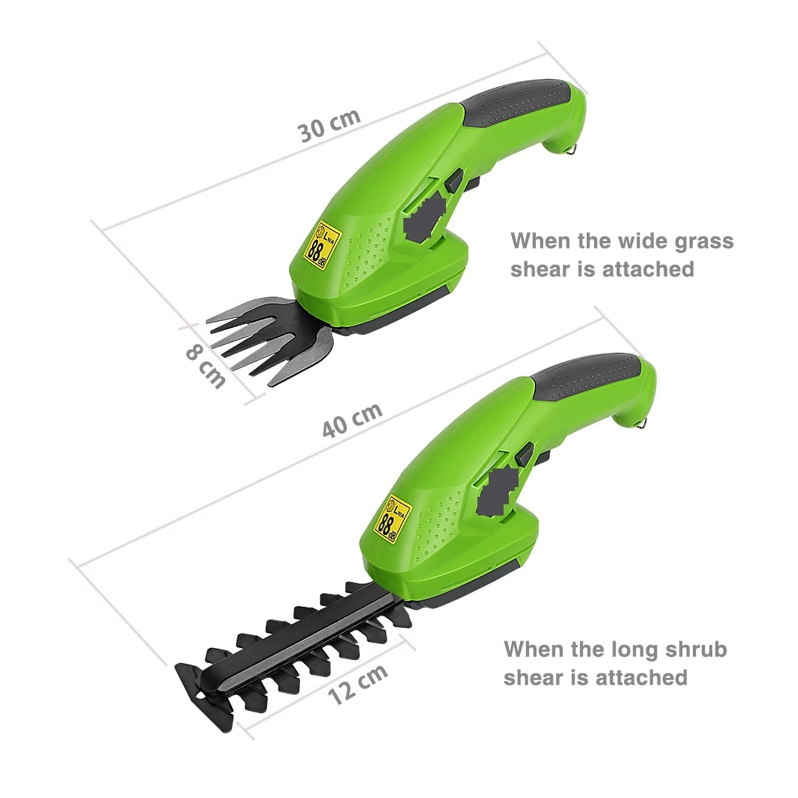 Tondeuse à gazon, 3.6/7.2V 2 en 1 tondeuse électrique Lithium-ion sans fil taille-haie outils de jardin rechargeables taille-haies for l'herbe(7.2V)