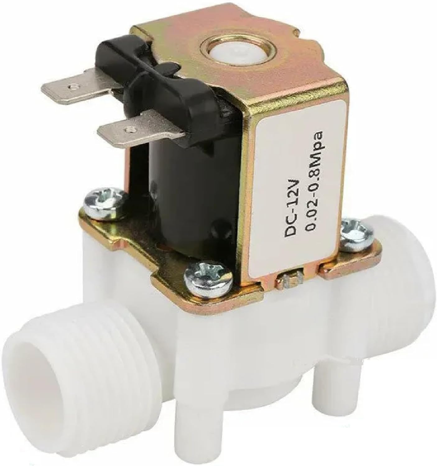 DC 12V Normally Closed Plastic Solenoid Valve, 1/2 Inch, Diaphragm Structure, Water and Air Flow Control Switch (1/2" 24V Normally Closed)