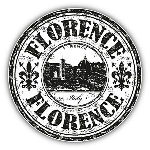 Florence Italy Grunge Rubber Travel Stamp Round Metal 0.75" Lapel Pin Hat Shirt Pin Tie Tack Pinback2