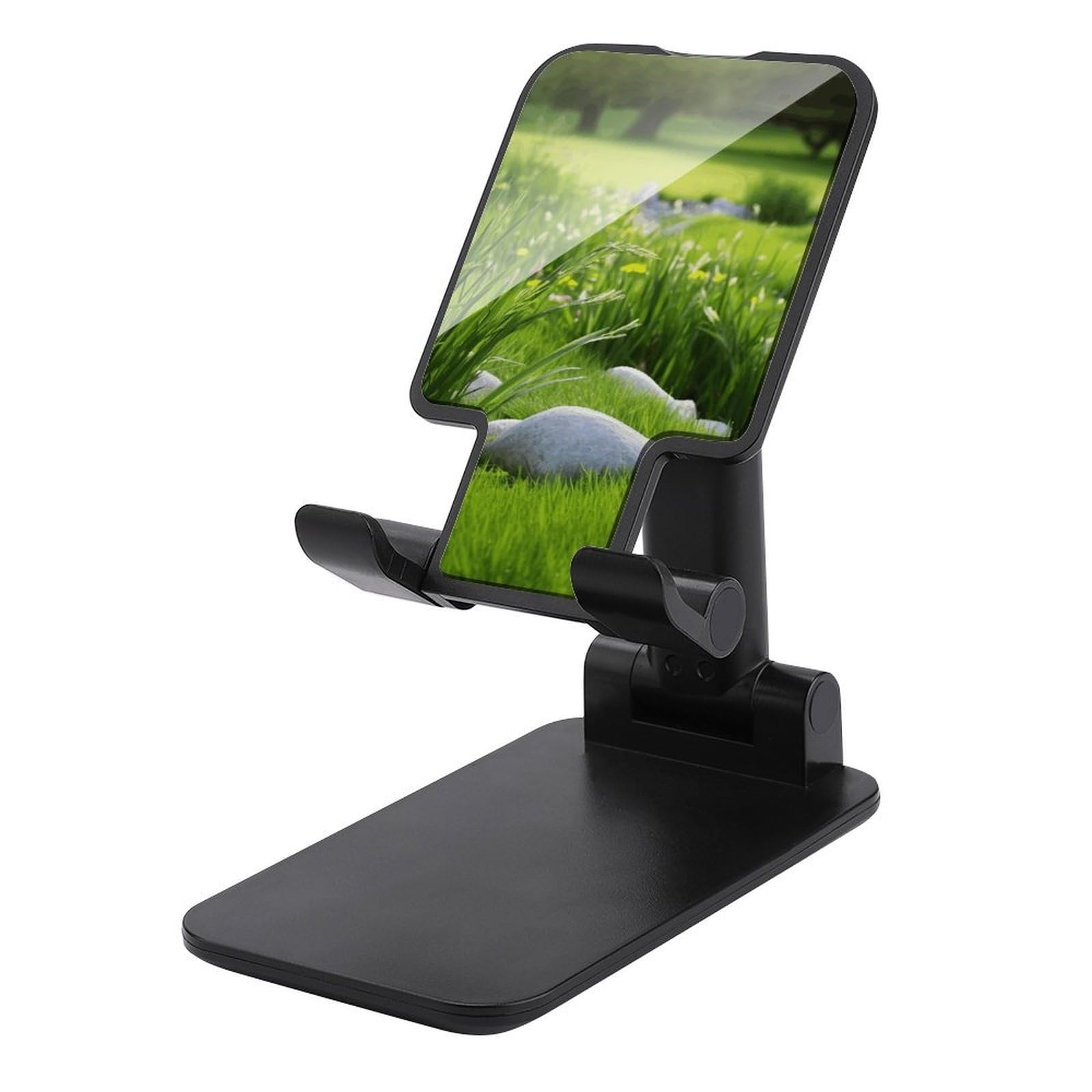 Support de téléphone de bureau pliable motif herbe verte réglable - 7