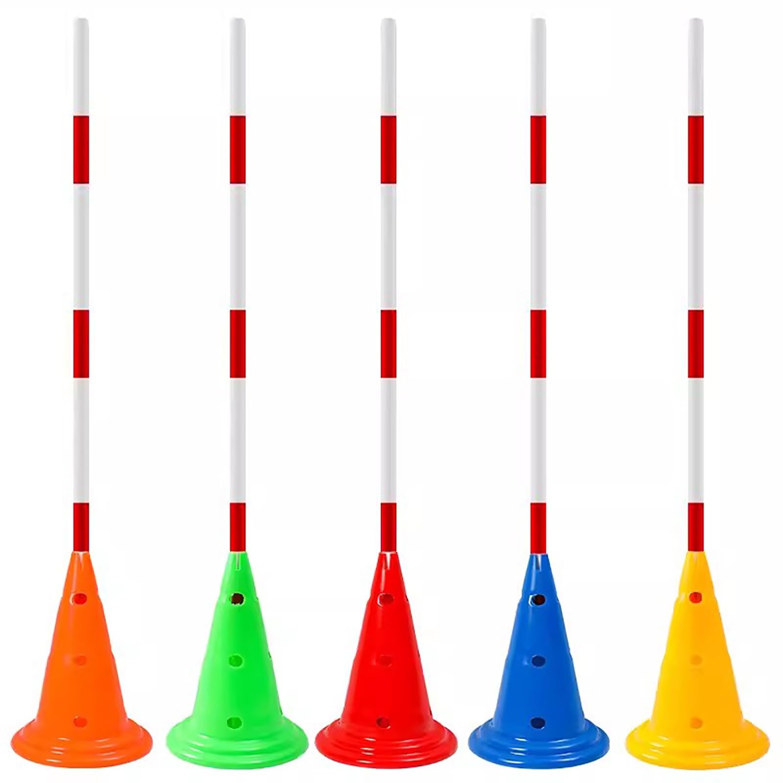 Palos de slalom Profesional Entrenamiento de fútbol Kit de bastones de agilidad, Velocidad y Bastones de Agilidad, Multideporte Equipamiento para Niños Mascotas Adultos, Juego de 5 piezas ( Color : 30