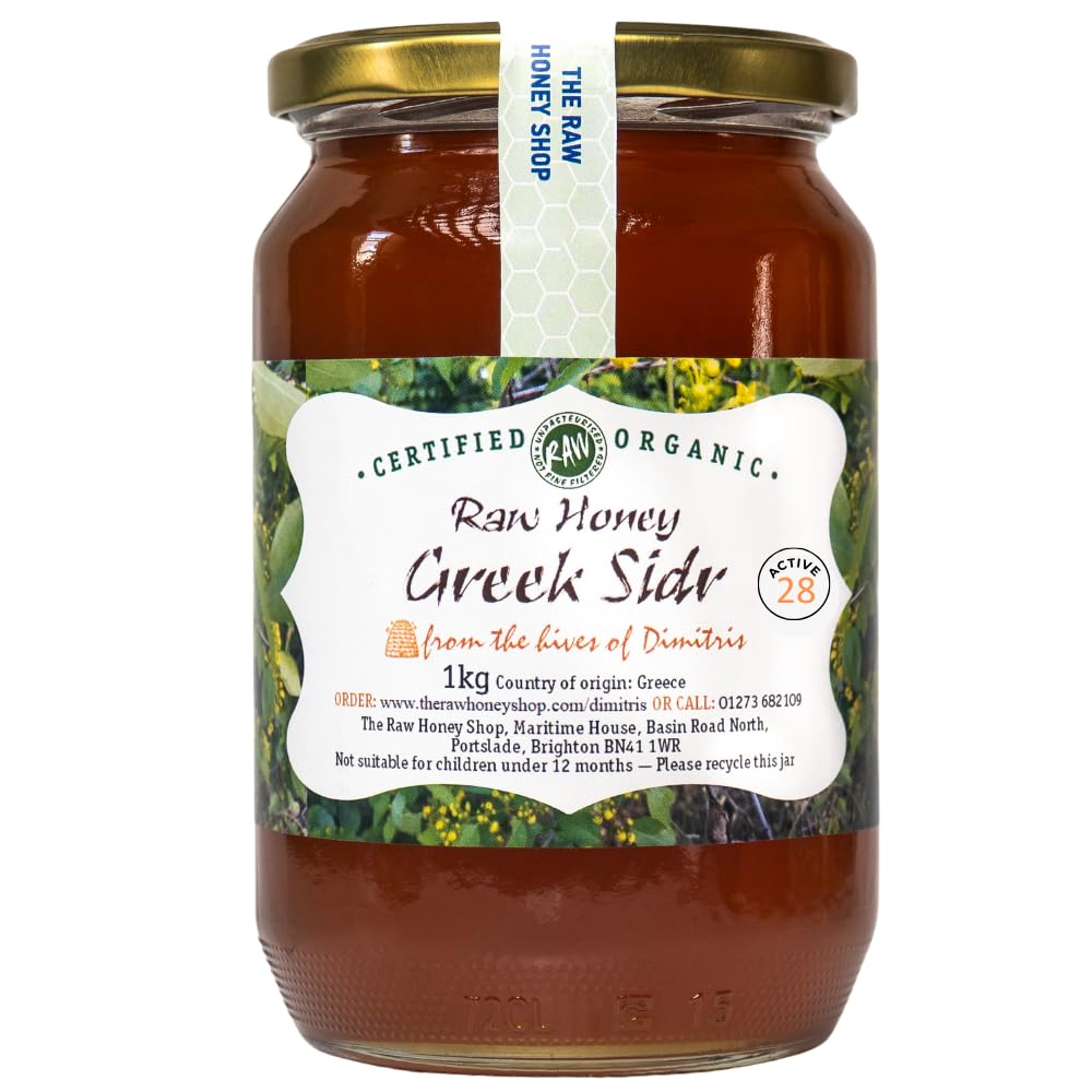 RAW ORGANIC GREEK SIDR HONEY, 1kg Active 28 - Laboratory Tested as Real And 100% Pure Natural Honey, Rare and Legendary Sidr Honey - The Raw Honey Shop