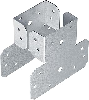 4 Pcs 4x4 T Shaped Post to Beam Connector for Wood, Adjustable Pergola Post Bracket Cap, Truss Header Hanger