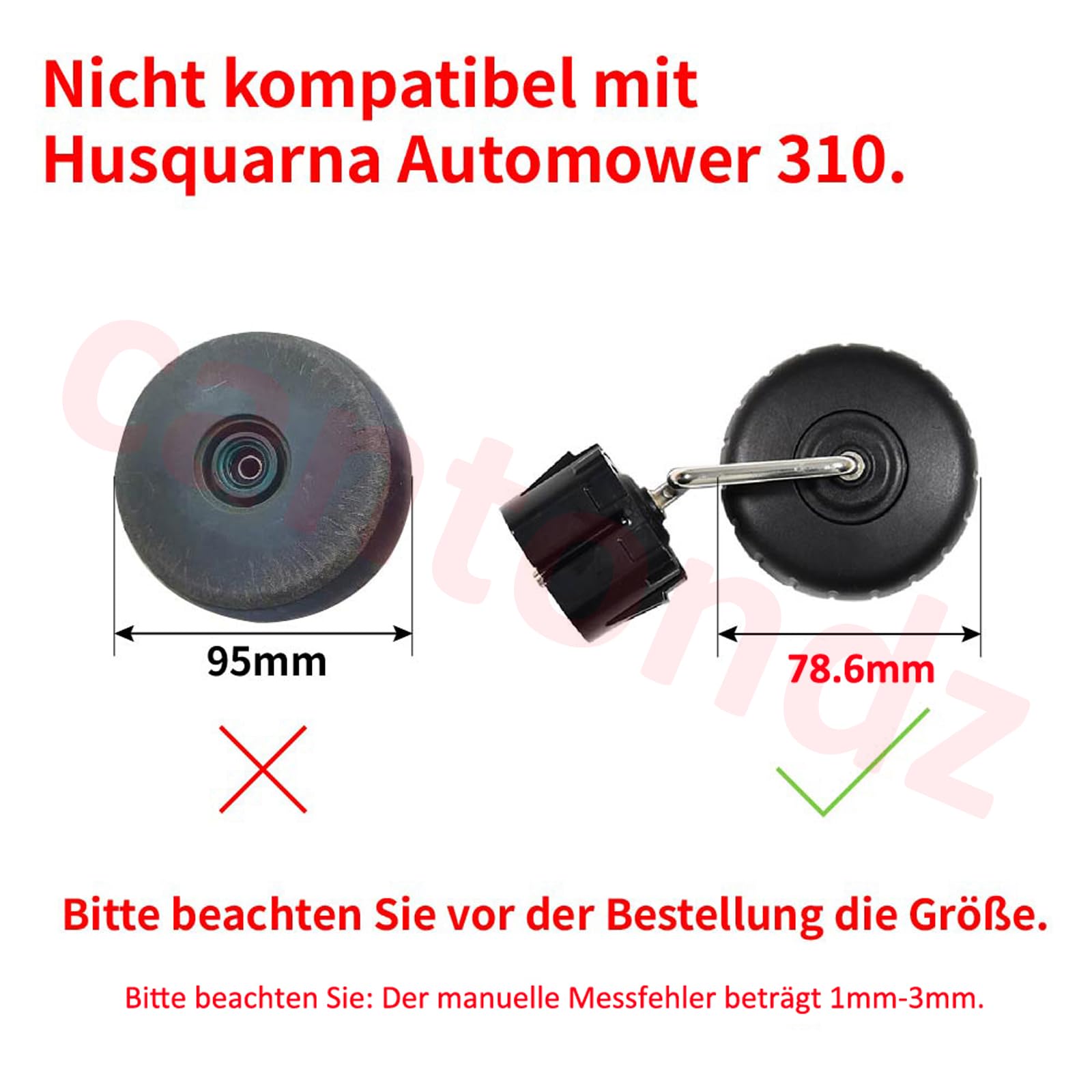 Lot de 2 Roues motrices pour tondeuse à gazon Compatibles avec Husqvarna Automower 115H McCulloch Gardena et Flymo Sileno City Life Minimo 589300801 589300802