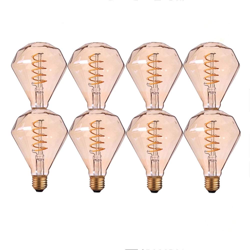 Bombilla LED Edison para lámpara Colgante con Forma de Diamante y Cristal, 220V/3W, Elegante, para decoración del hogar, Bombilla DIY, Bombilla LED Vintage G95, para el h