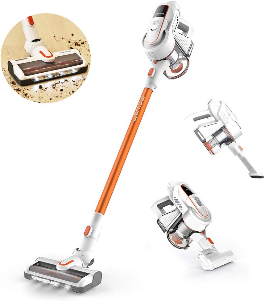 Womow Cordless Vacuum Cleaner, 16Kpa 3 in 1 Rechargeable Handheld Stick Vacuum Cleaner with HEPA Filter for Pet Hair Hardwood Floor 35 Minutes Working Time, W9 [Energy Class A++]