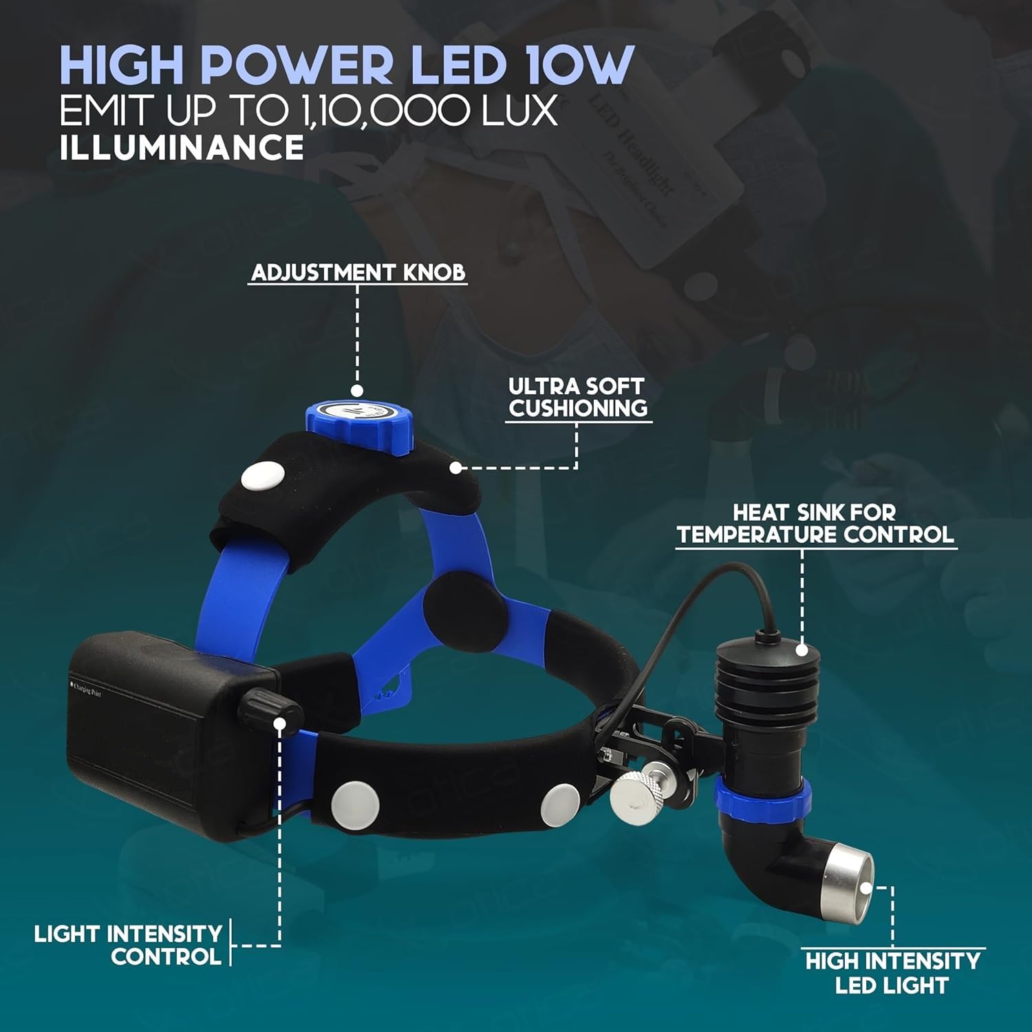 10 W ENT chirurgiczny reflektor LED dla lekarzy, szpitali, wielofunkcyjny