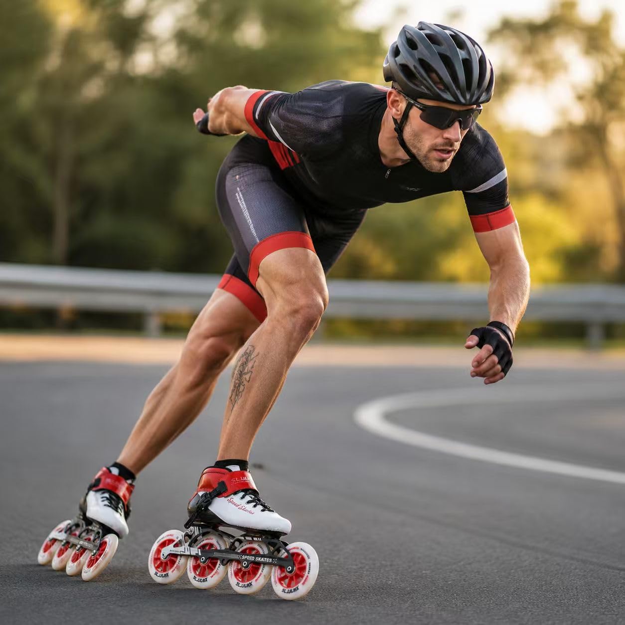 Pattini di velocità in linea per adulti per donne e uomini, pattini professionali per fitness da corsa, pattinaggio a rotelle ad alte prestazioni, nero
