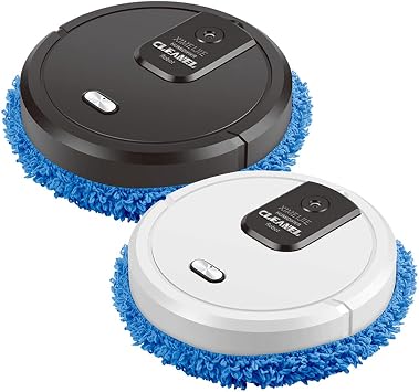 Robot Vacuum and Mop Combo with Spray Function and Wet&Dry Pads - Cordless Electric Mopping Robot Cleaner for Hard Floor, Automatic Mop with 1500mAh Battery for 30 Minutes (Black)