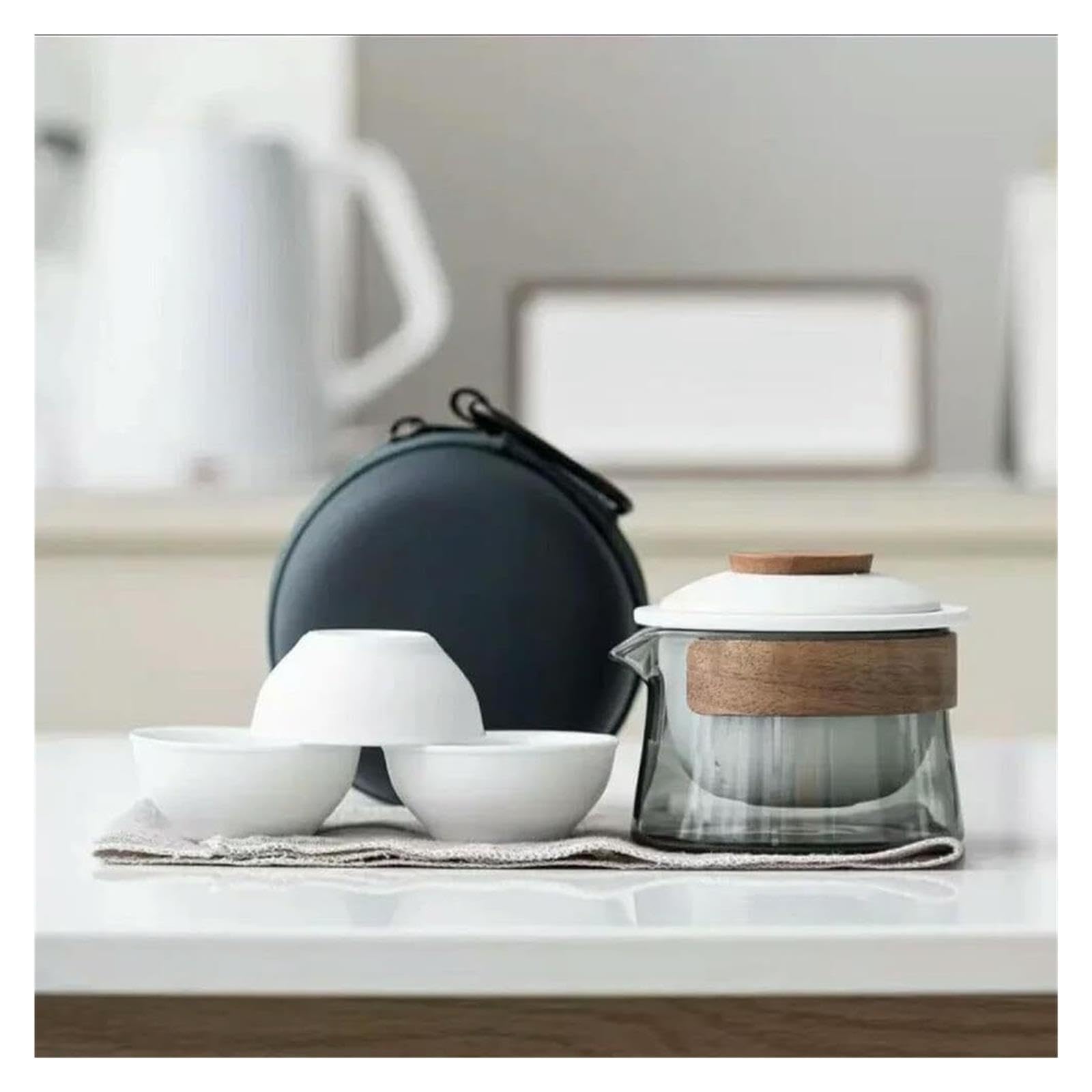 Zestaw Ceramicznych Czajniczków I Filiżanek Do Herbaty Zen | Ceramiczny 1 czajniczek 3 filiżanki: podróże, na zewnątrz, w domu, prezenty(Style 2)