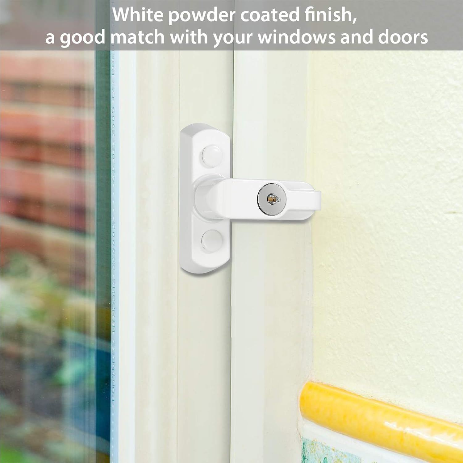 Neoteck 4 pcs Seguridad para Ventana Cerradura de Puerta con Llaves Blanco Zinc Fuerte Funde Aleación Extra Lock Seguro para Varios UPVC de Puerta y Ventana y Seguridad Doméstica