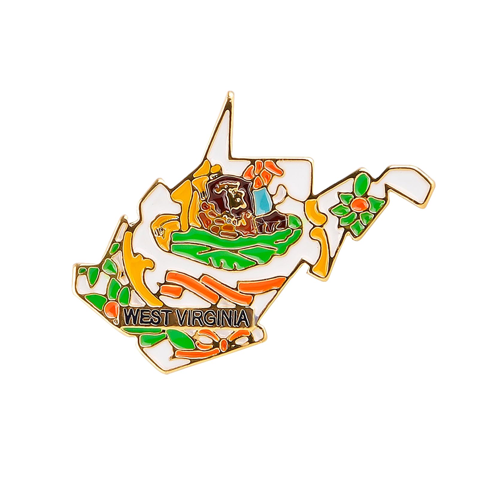 State Shaped Map Lapel Metal Pin Enamel Brooch Keepsake Beautifully Designed for Backpack Hat