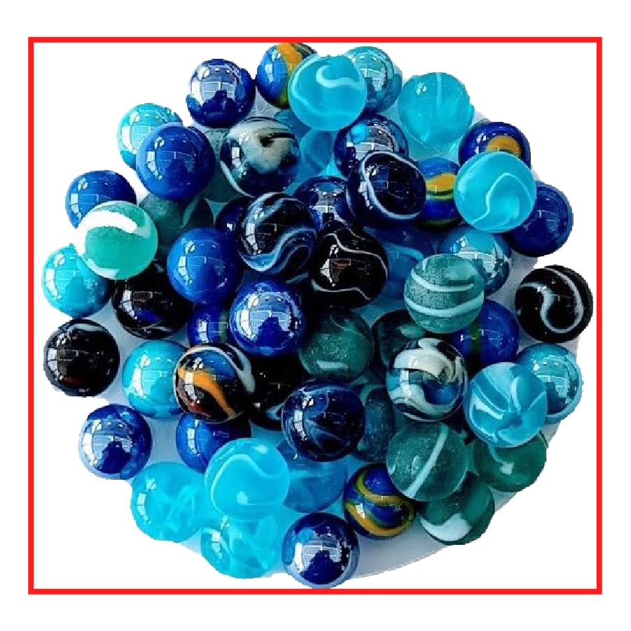 55 Billes Requins - Sac de Billes en Verre