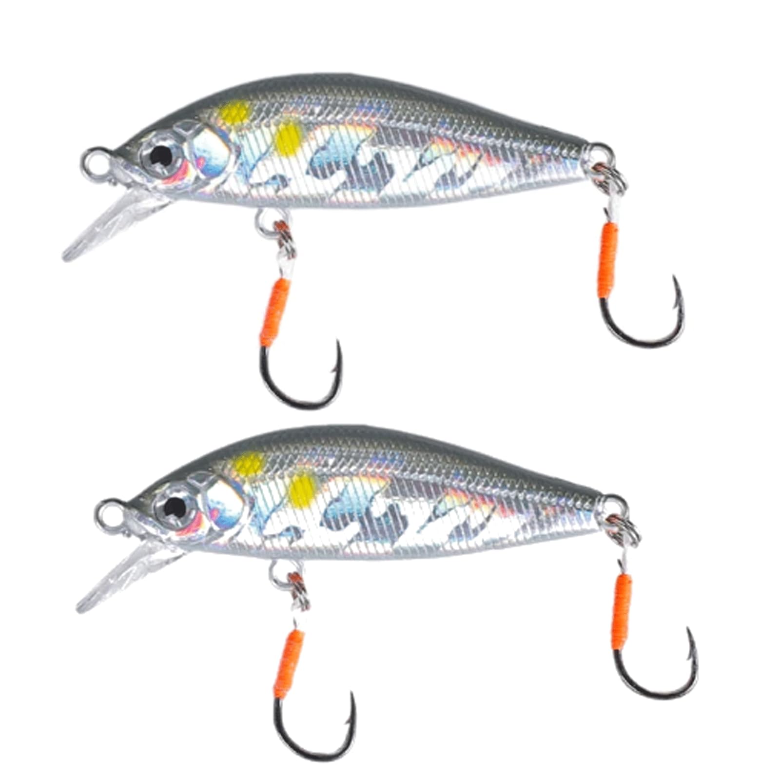IvyLoutish Fishing Lure Bait 2 Pcs Artificial Bait 50mm 3.2g Sinking Minnow Bait Stream Trout Fishing Bait for Perch Pike Trout Fishing Tackle