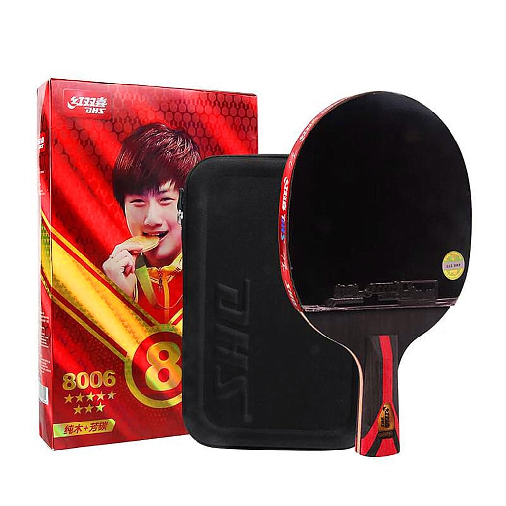 DHS 8 Star 8002 Profi Tischtennisschläger Ping Pong Paddel 5 Holz 2 Aryslate Carbon Fertigschläger