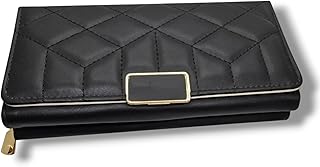 A luxurious multifunctional fold Wallet for Women,1 Zipper Large Capacity carry many cards,Korean design Phone Wallet, handbag premium quality (Black 1)