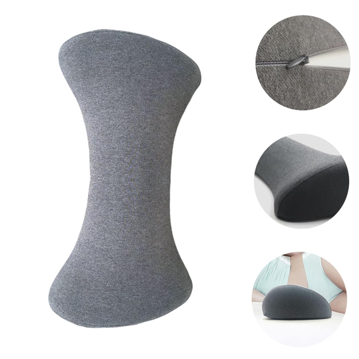 IMIKEYA Orthopädische Geformt Baumwolle aus Rückenkissen Lendenstützkissen mit Druckentlastung Ergonomisch für Schlafen und Schwangerschaft