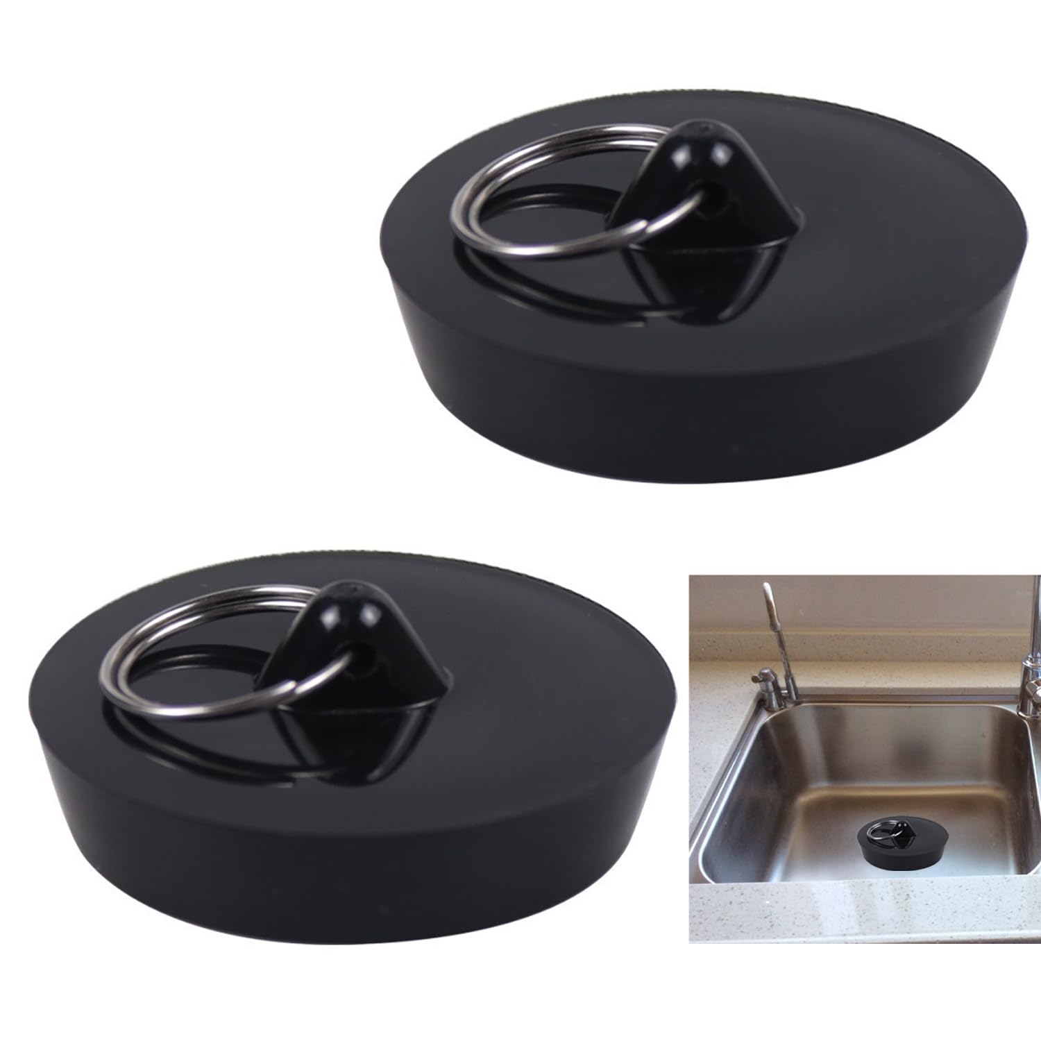 Vasca Da Bagno Set Tappi Scarico In Silicone - 4 Pezzi Con Filtri Per Capelli, Universali Tappo Lavandino Cucina - Foto 8