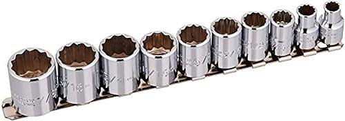 Juego de llaves de vaso de 10 piezas de 3/8" - 12 puntos