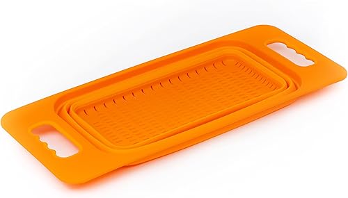 Miniatura 2 de SAMMART Colador rectangular sobre el fregadero (naranja)