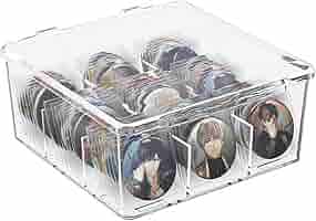 Amazon.co.jp: 缶バッジ 収納ケース 9マス カード 収納ケース 蓋