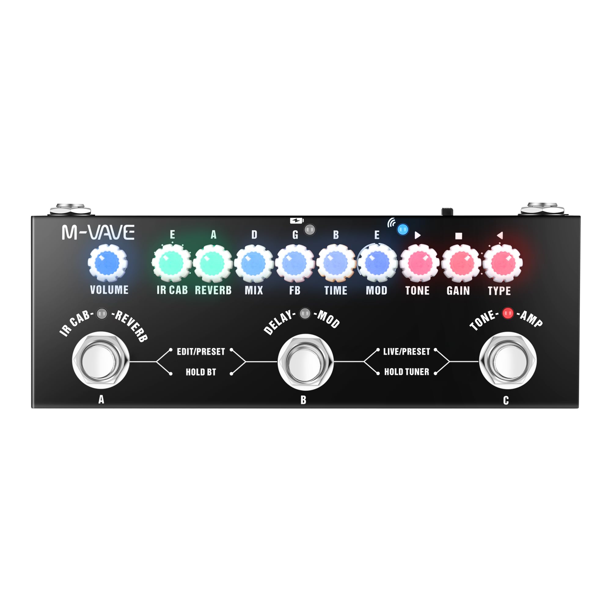 M-VAVE Cube baby Multi Effects Guitar Pedal,with IR Loading 9 AMP Models, Delay Chorus Phaser Reverb Effect Pedal, Rechargable Electric Guitar Effects Multi Pedal Support Recording,Bluetooth 5.0